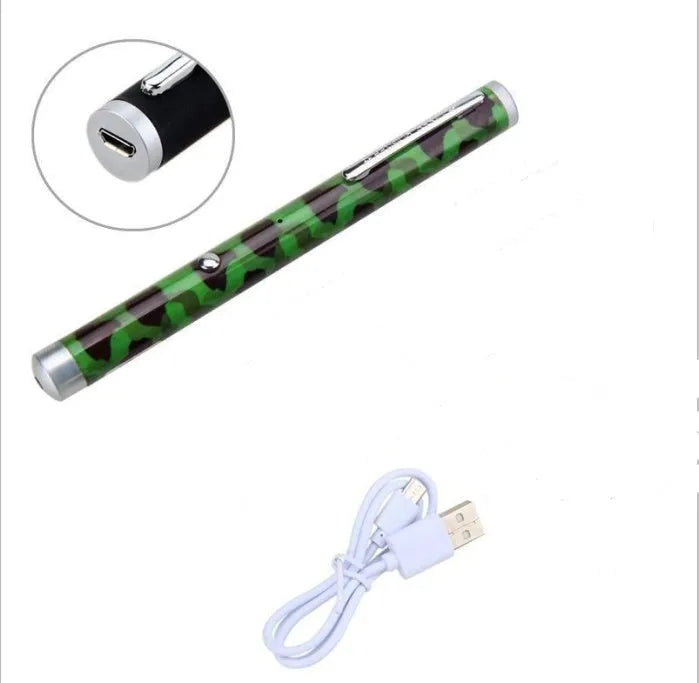 5mW green laser pointer pen with 500m range, aircraft aluminium body, in black, camouflage, or white colours