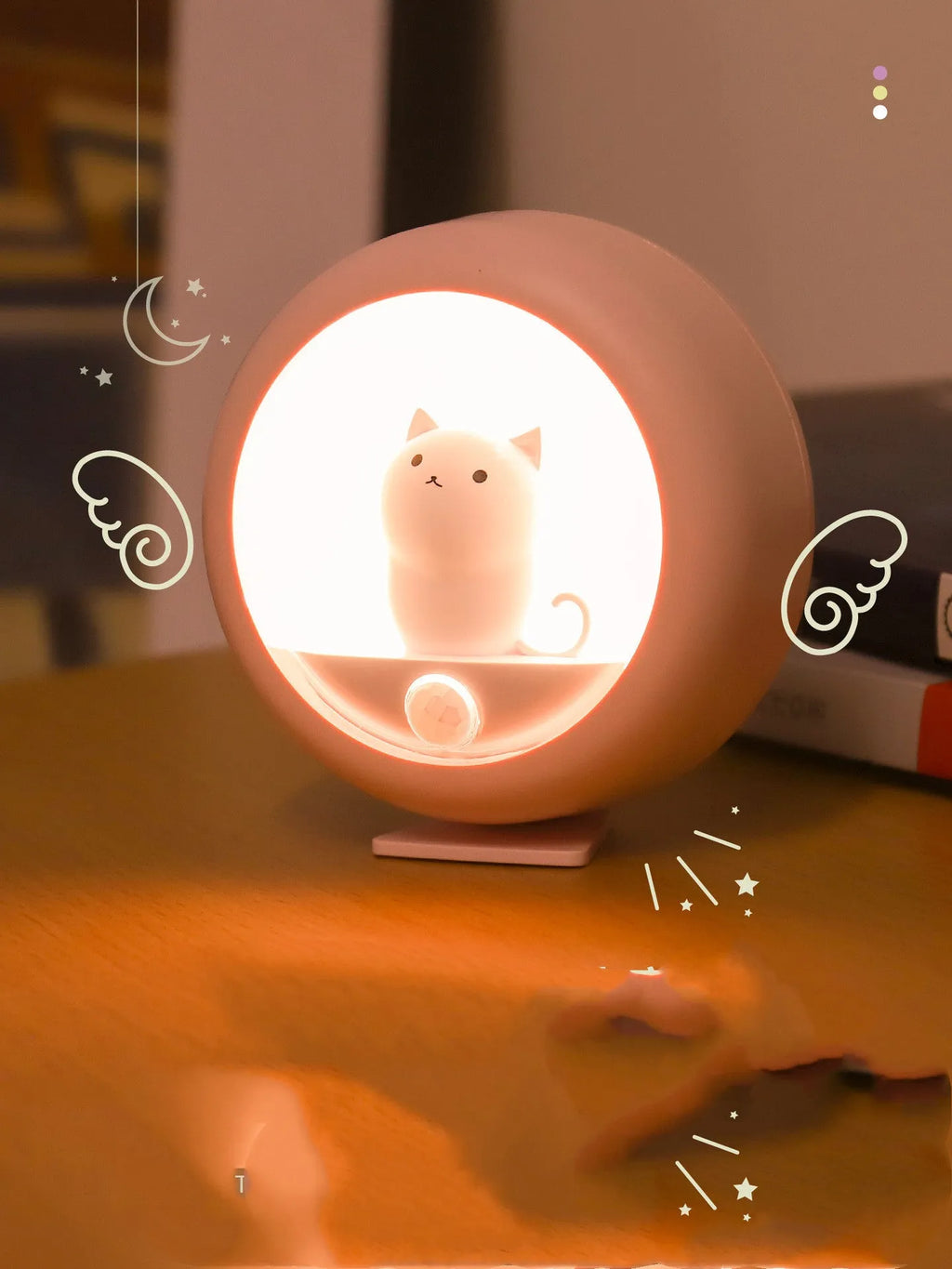 Colour-changing sleep lamp with projection feature for nursery bedside and corridor lighting