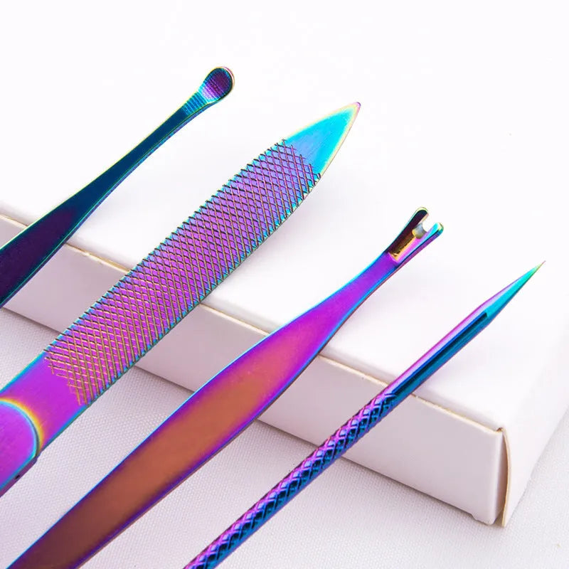 8-piece stainless steel nail clippers set with custom logo option and colour variant for nail care