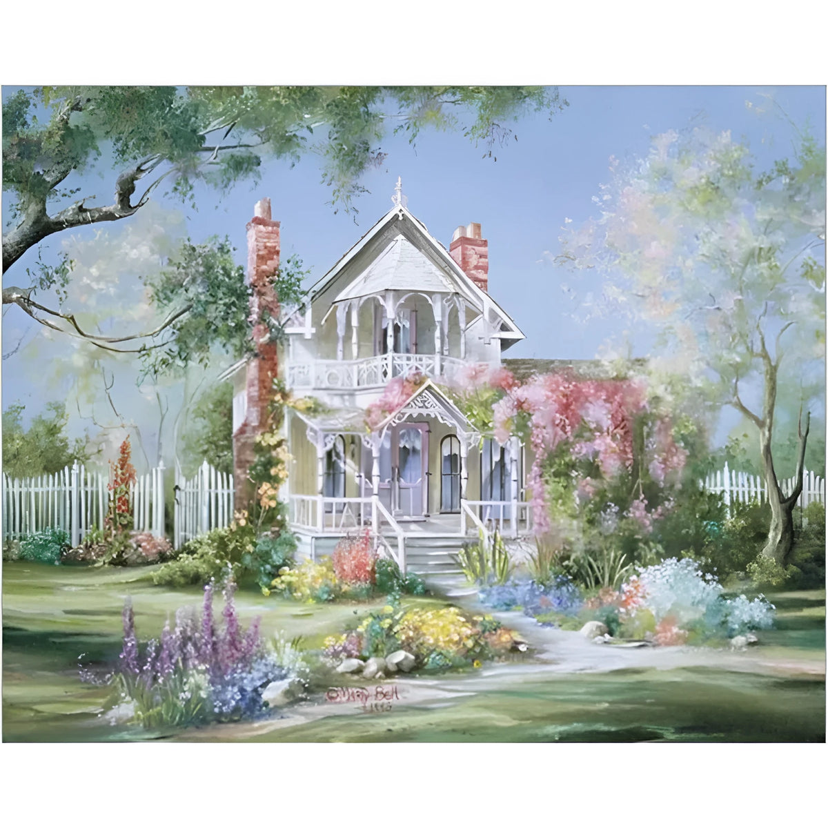 Meteor Garden digital oil painting on linen, 40x50cm, Baroque landscape, unframed.