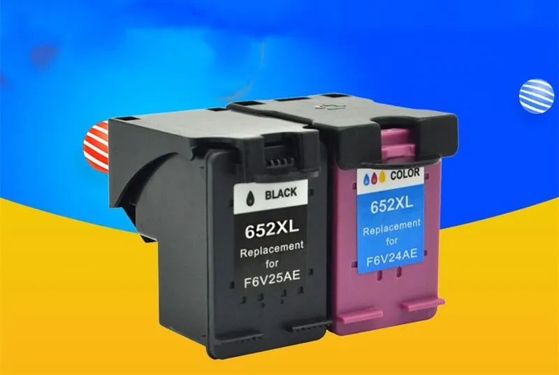 HP Deskjet compatible black and colour ink cartridge set, refillable design