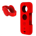 Insta360 One X silicone protective case in black and red colours showing precise camera cutouts