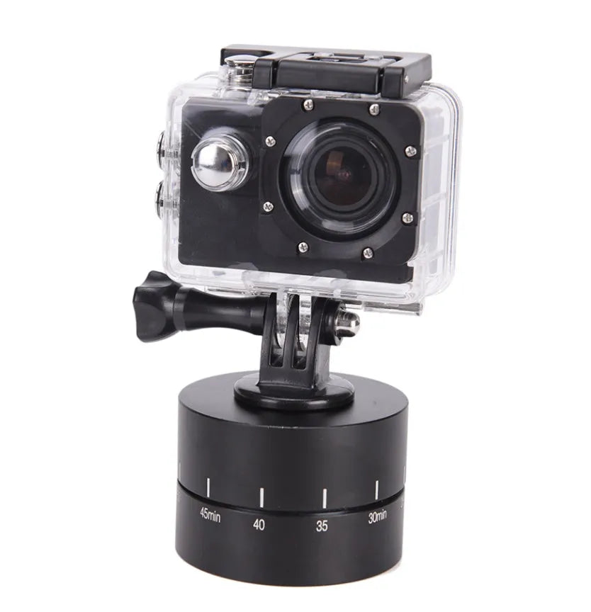 Lapse 360 degree auto rotate camera tripod head base for GoPro SLR iPhone compatibility
