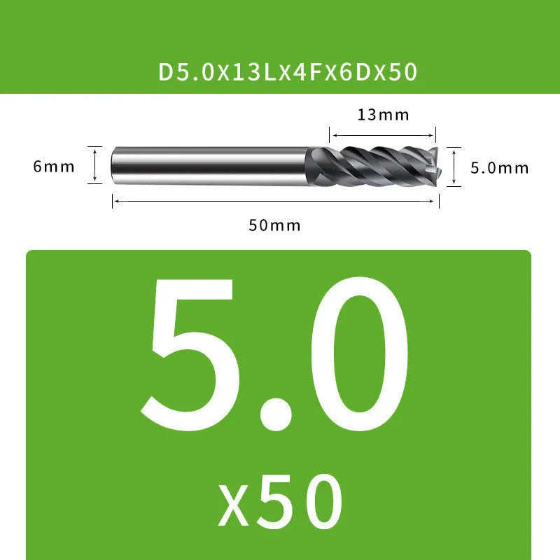 4-blade tungsten steel end mill for CNC milling with 35 degree helix angle