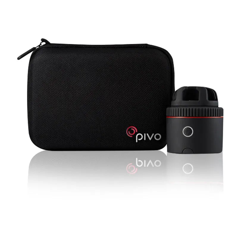 Pivo black smartphone camera mount with 360-degree rotation for face tracking
