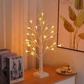 60cm tall mushroom tree lamp with 24 detachable LED flowers, birch design, and dual power options