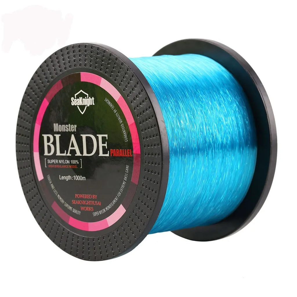 Seaknight1000 M nylon fishing line spool in 1000m length showing available colour options.