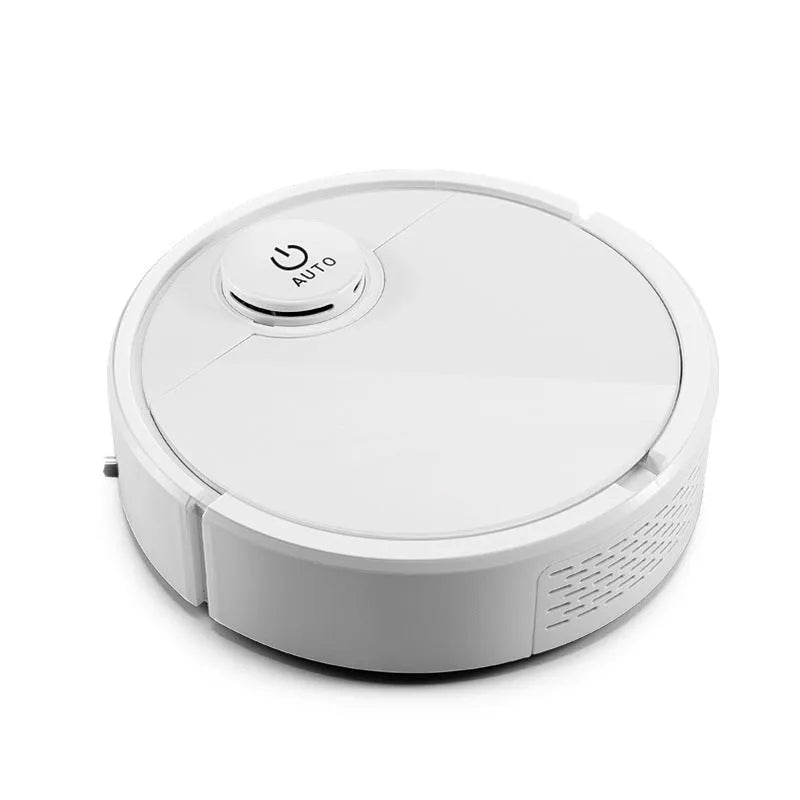Automatic sweeping robot with compact 28 cm design, collecting dust and hair on a hard floor