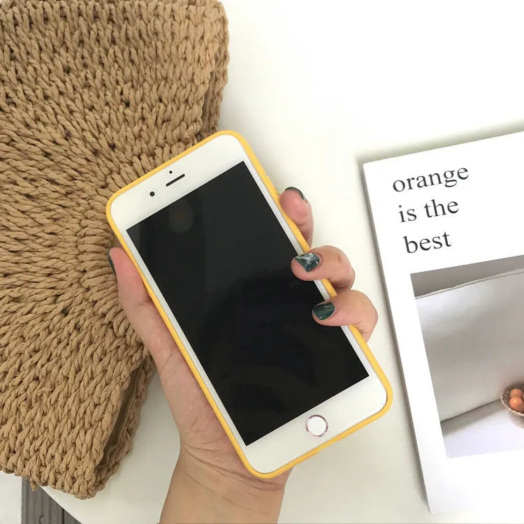 Blue, yellow, and orange matte TPU silicone iPhone case for multiple models.