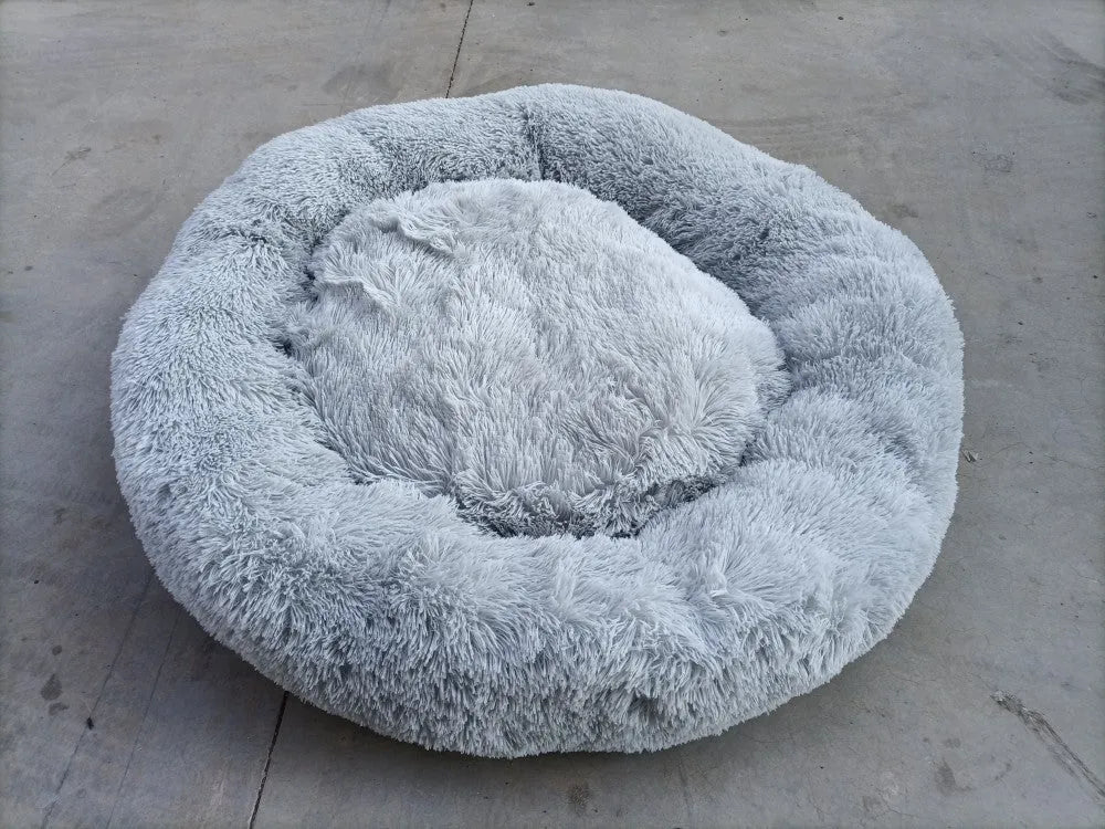 Anti-skid plush pet sleep bed in apricot yellow, waterproof and moisture-proof, 40cm to 120cm