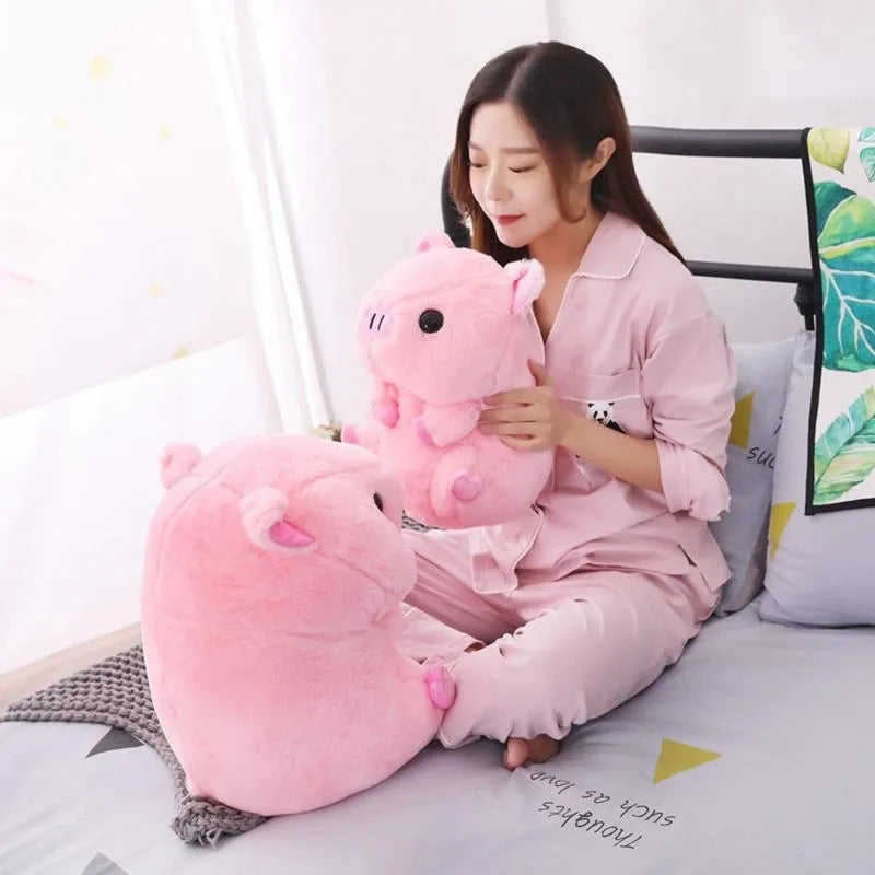 Brown boba milk tea plush cushion with fruit-shaped decorations on soft stretch cotton fabric