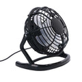 Mini portable USB desk fan in black, white, or blue with adjustable angle and 16cm size