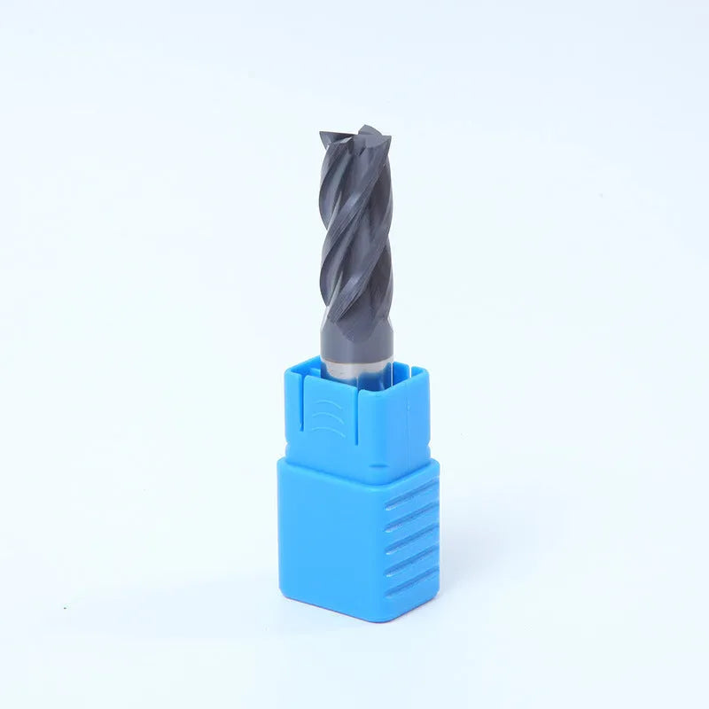 Carbide milling cutter with spiral cutting edge and straight shank in hard alloy construction