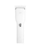 Black and white cordless hair clippers with adjustable comb, nano-ceramic cutter head, and two-speed control for precise haircuts