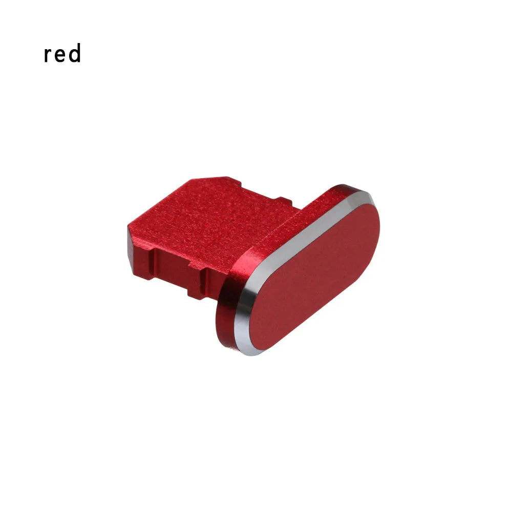 Aluminium alloy iPhone charging port dust plug in various colours for models X, XR, Max, 8, 7, 6, S, Plus