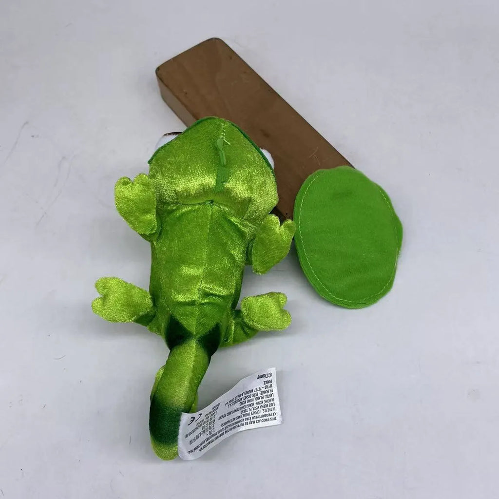 Chameleon shoulder plush doll with disk base, 16cm long, short plush and PP cotton filling