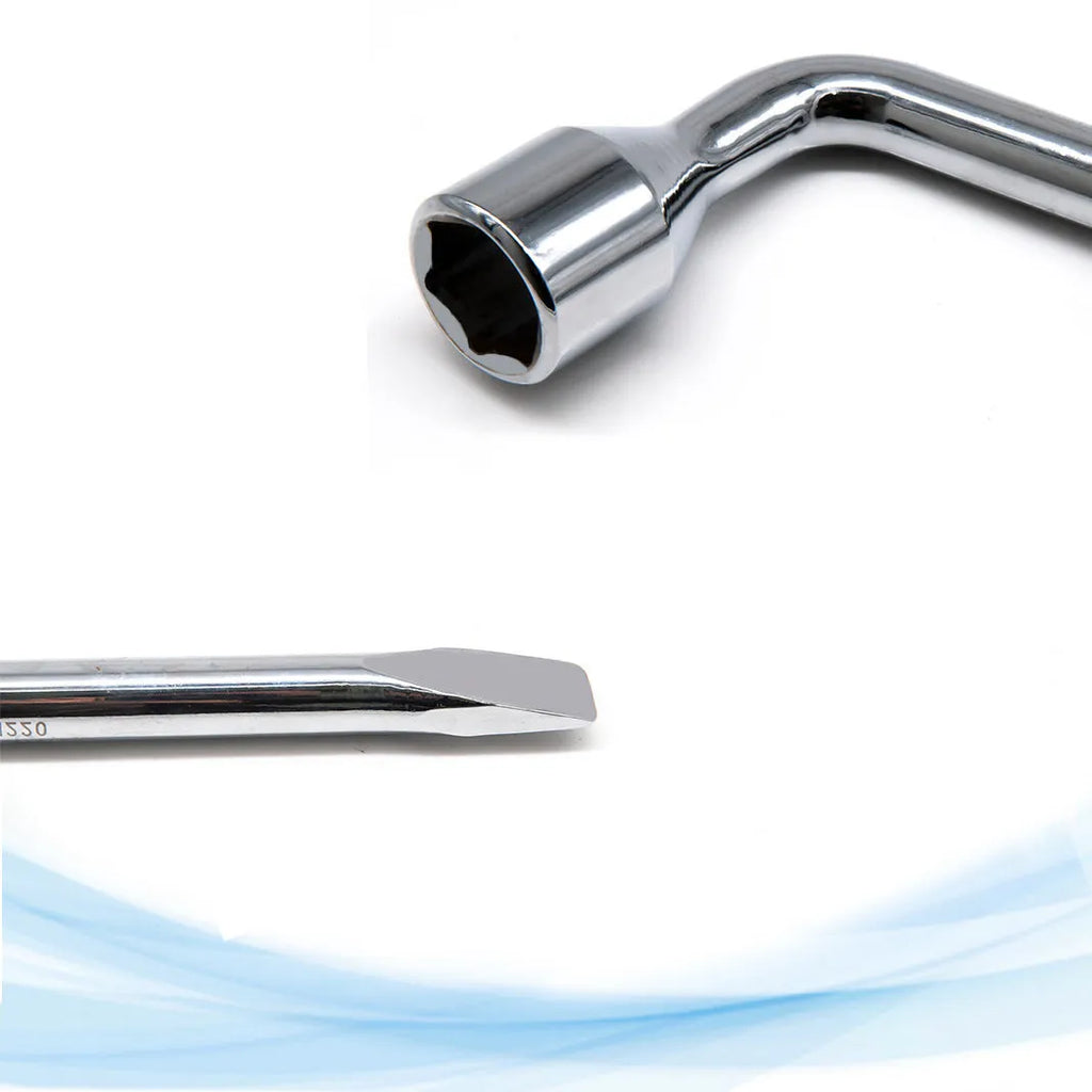A 19mm L-shaped socket wrench tool made from dark CR-V steel.