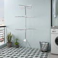 Three-layer stainless steel drying rack with plastic clips and mobile base for socks and ties