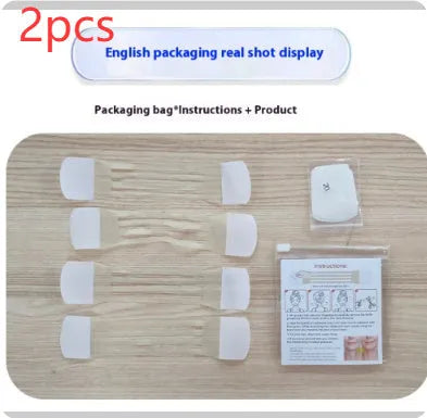 V27 neck firming lifting strap kit with four belts and twenty adhesive patches in skin tone colour