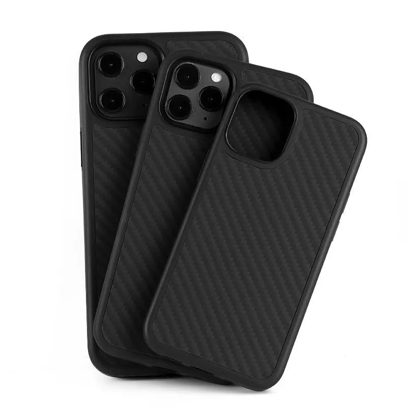 Handcrafted wooden back cover case for iPhone with TPU and Kevlar construction.