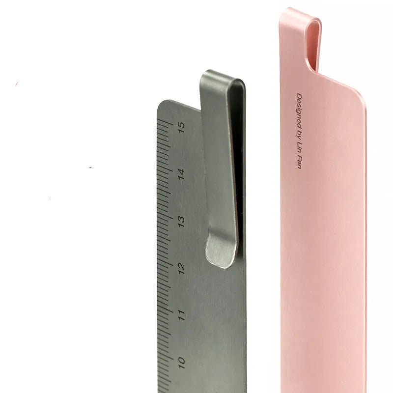 Retro creativity metal aluminium RUMA bookmark ruler with 15cm laser-engraved scale