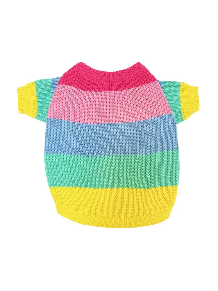 Rainbow wool dog sweater in sizes S to 3XL for dogs from 5-8 kg up to 30-38 kg