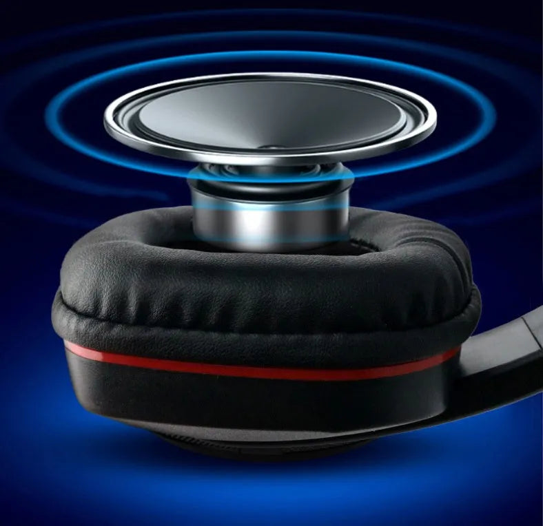 Black wired gaming headset with 40mm drivers, 1.2m cable, and 6.3mm straight plug for computer audio