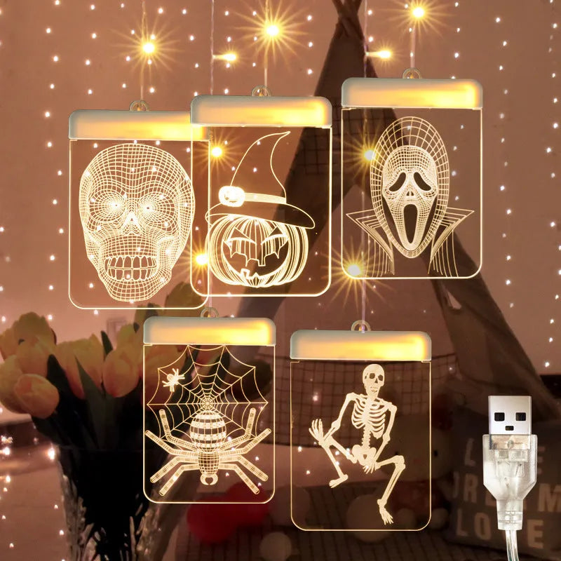 Halloween decoration LED icicle light with acrylic shell, USB power, white colour