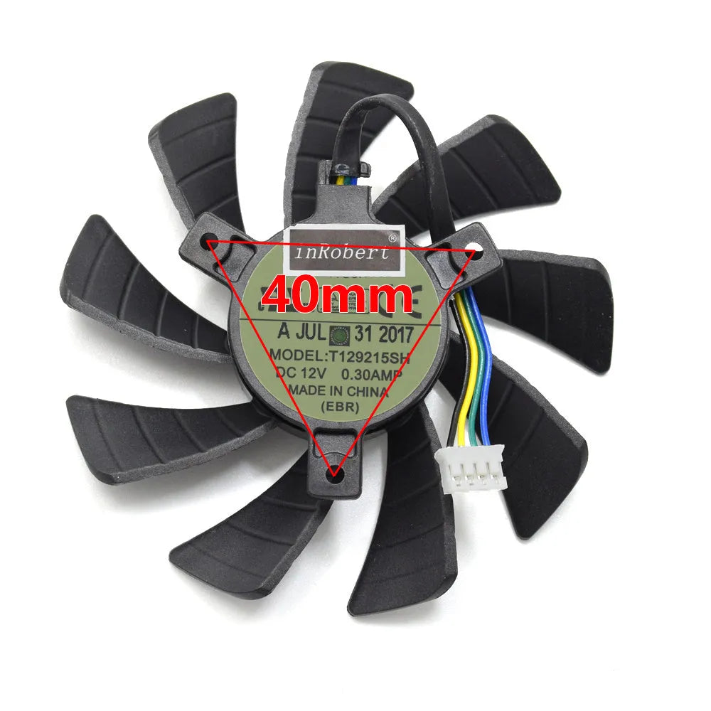 Black 85mm computer cooling fan with 4-pin power connector for graphics card and PC case installation