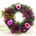 30cm multicolour plastic Christmas wreath for door and garden decoration in six colour options