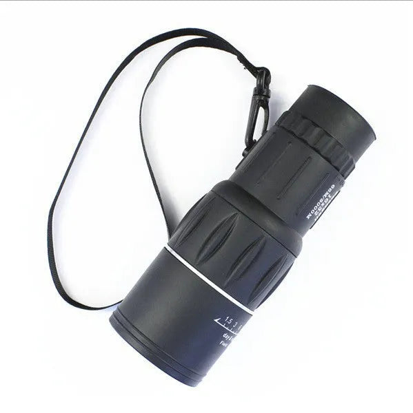 Black 16x52 high-power monocular with enhanced green film HD optics and waterproof construction