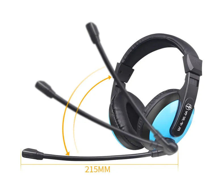E-sports gaming headset with 40mm speakers and omnidirectional microphone in blue and red colour options