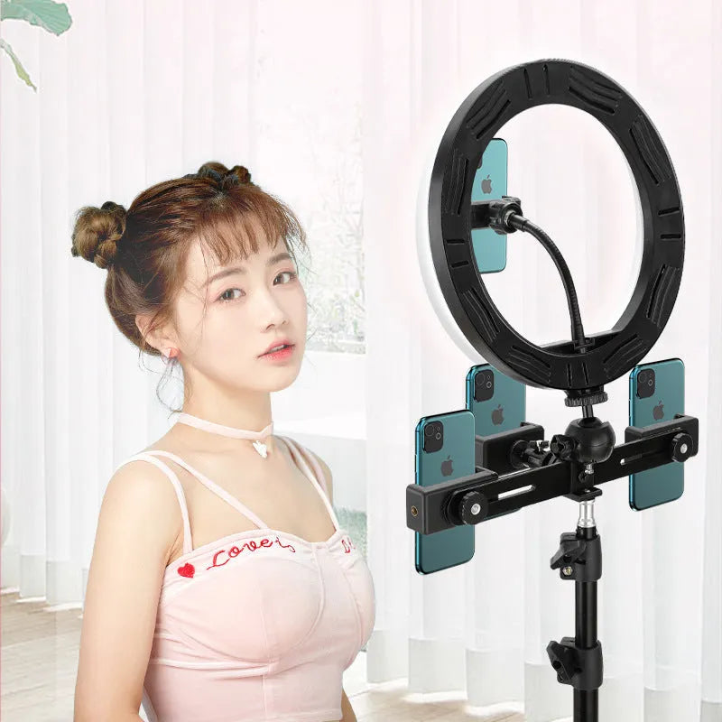 10-inch smartphone ring light with metal bracket for photography and video