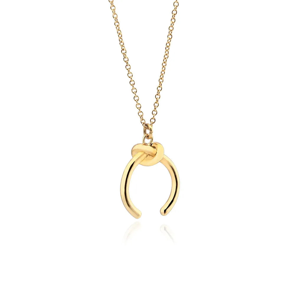 Adjustable geometric pendant necklace with 21-50cm chain in gold or silver electroplated finish