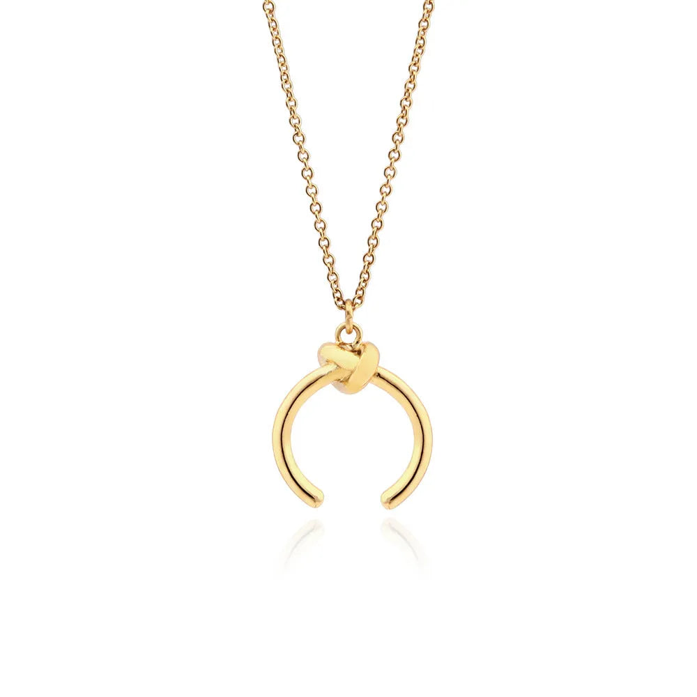 Adjustable geometric pendant necklace with 21-50cm chain in gold or silver electroplated finish