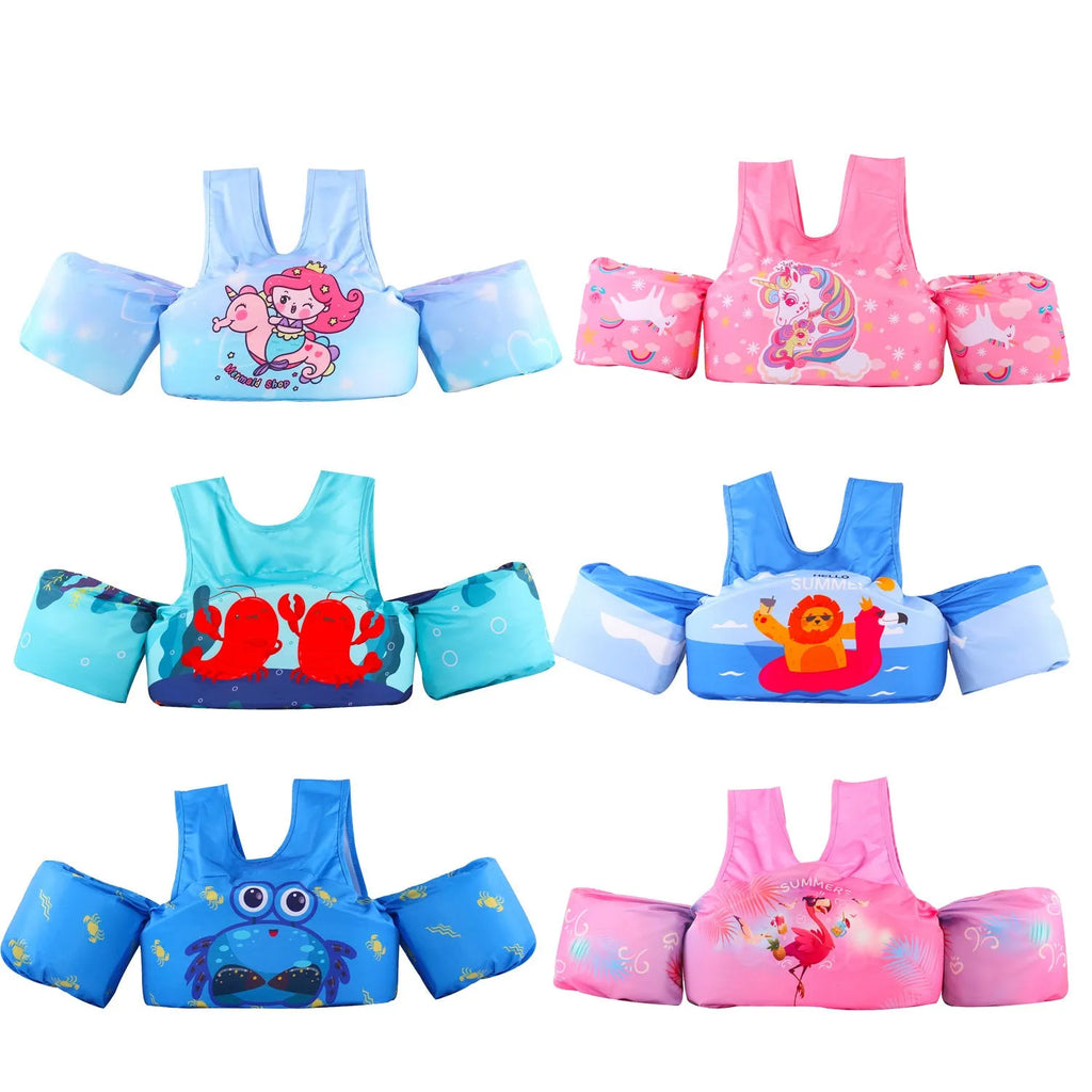 Children's arm swimming ring with 50cm lengthened design and cartoon print on polyester fabric