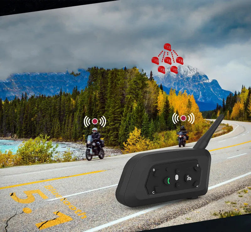 800m Motorcycle Helmet Bluetooth Intercom V6 Pro with headphone and mounting accessories