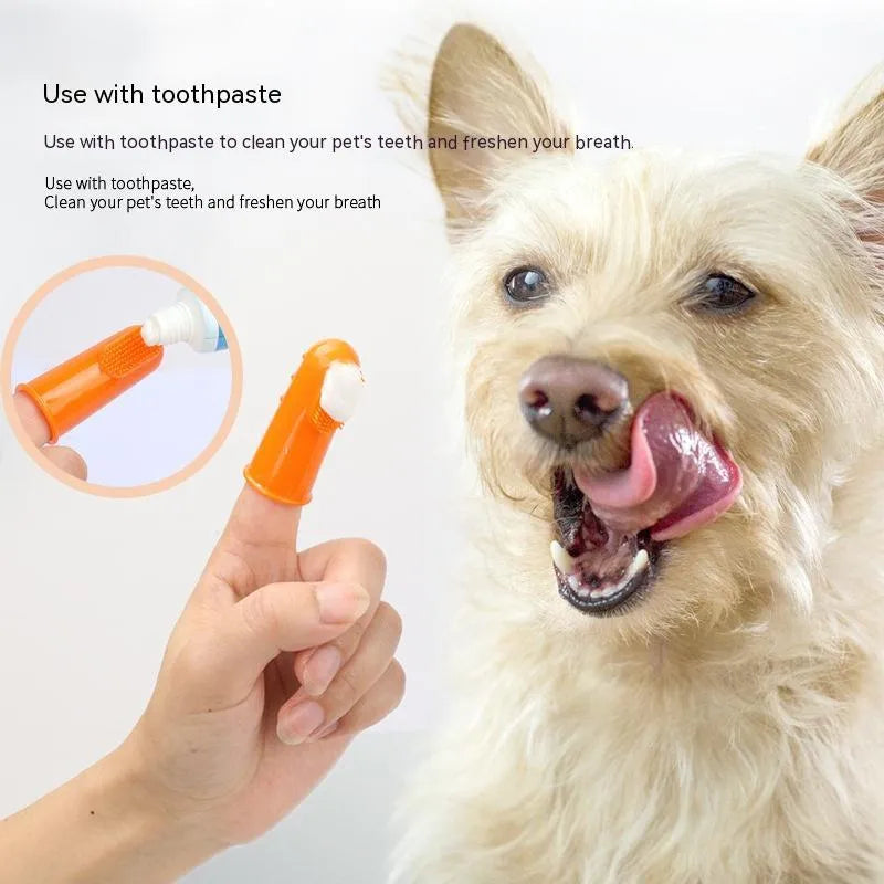 Pet finger toothbrush set for cats and dogs, TPR, boxed set of 4 pieces