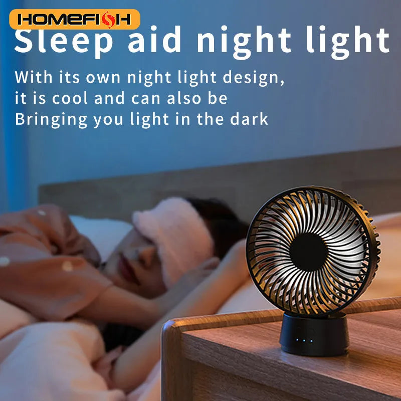HOMEFISH F2 automatic shake head baby stroller fan with LED light and removable bracket on a stroller handle
