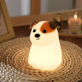 Silicone puppy dog night light with cartoon animal design, built-in battery and Type-C charging