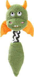 Plush dog toy with squeaker and rattling sounds, 44cm by 19cm, in black, green, or red, made from upgraded rabbit fleece