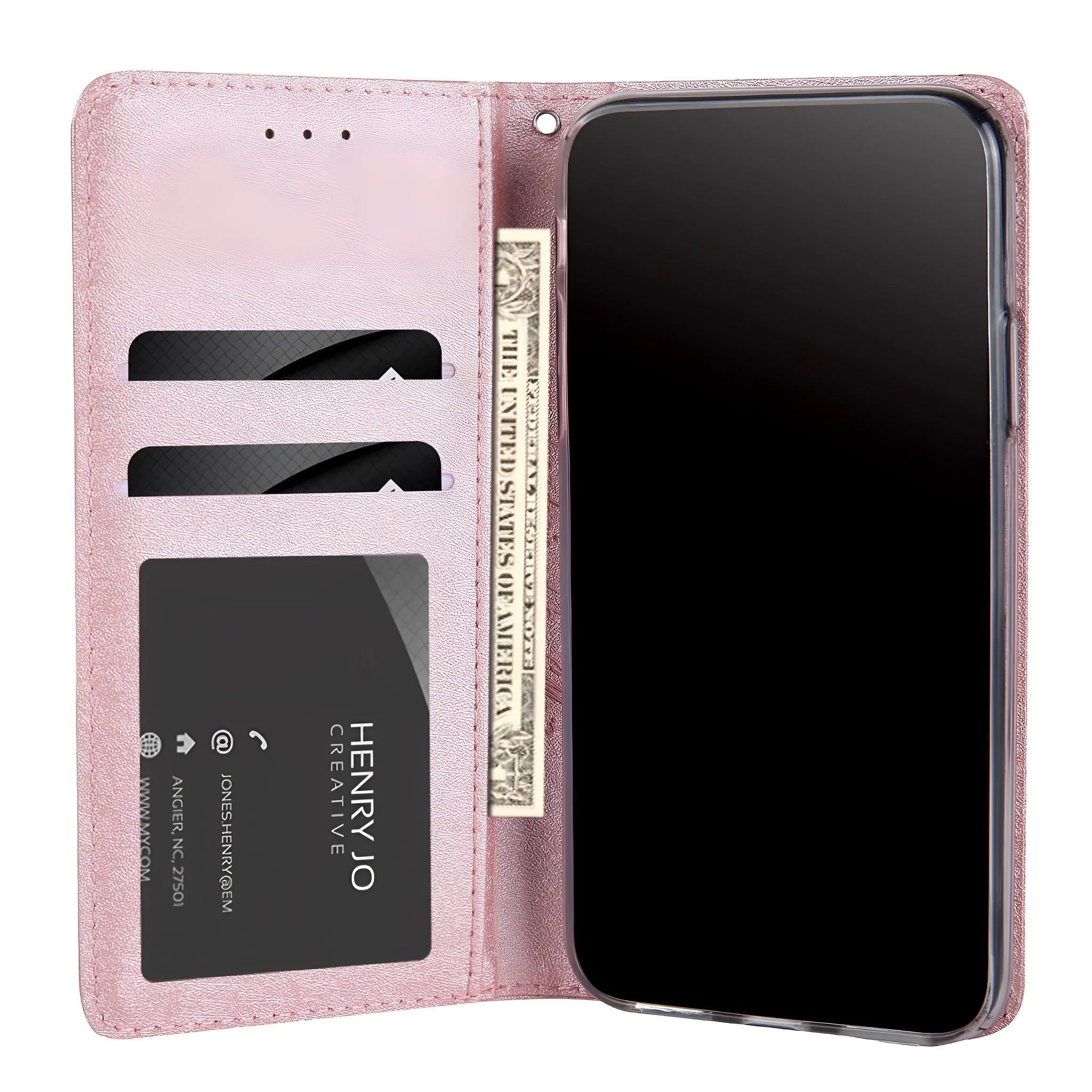 PU leather flip phone case with card slots for Apple iPhone in multiple colour options