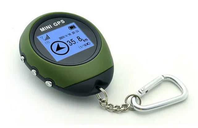 Mini GPS locator handheld 65x52x21mm matte finish in green or orange with USB lithium battery