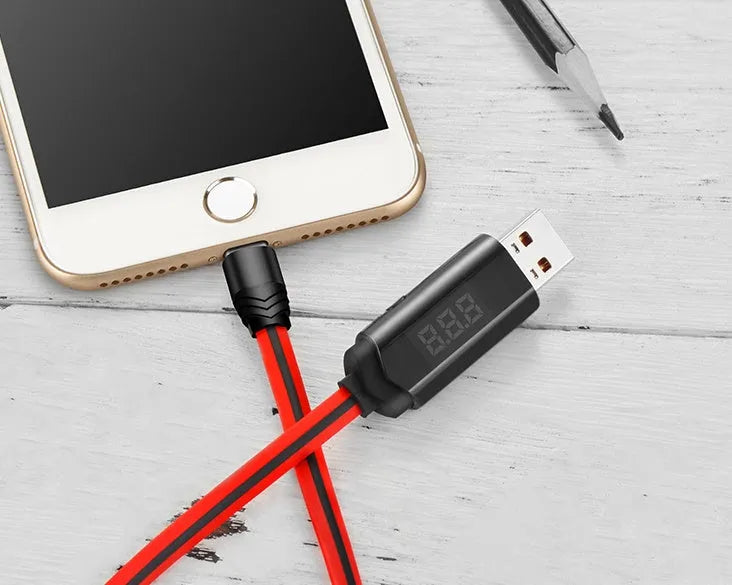 1m fast charging data cable with Micro USB, 8PIN, and Type-C options in red or white