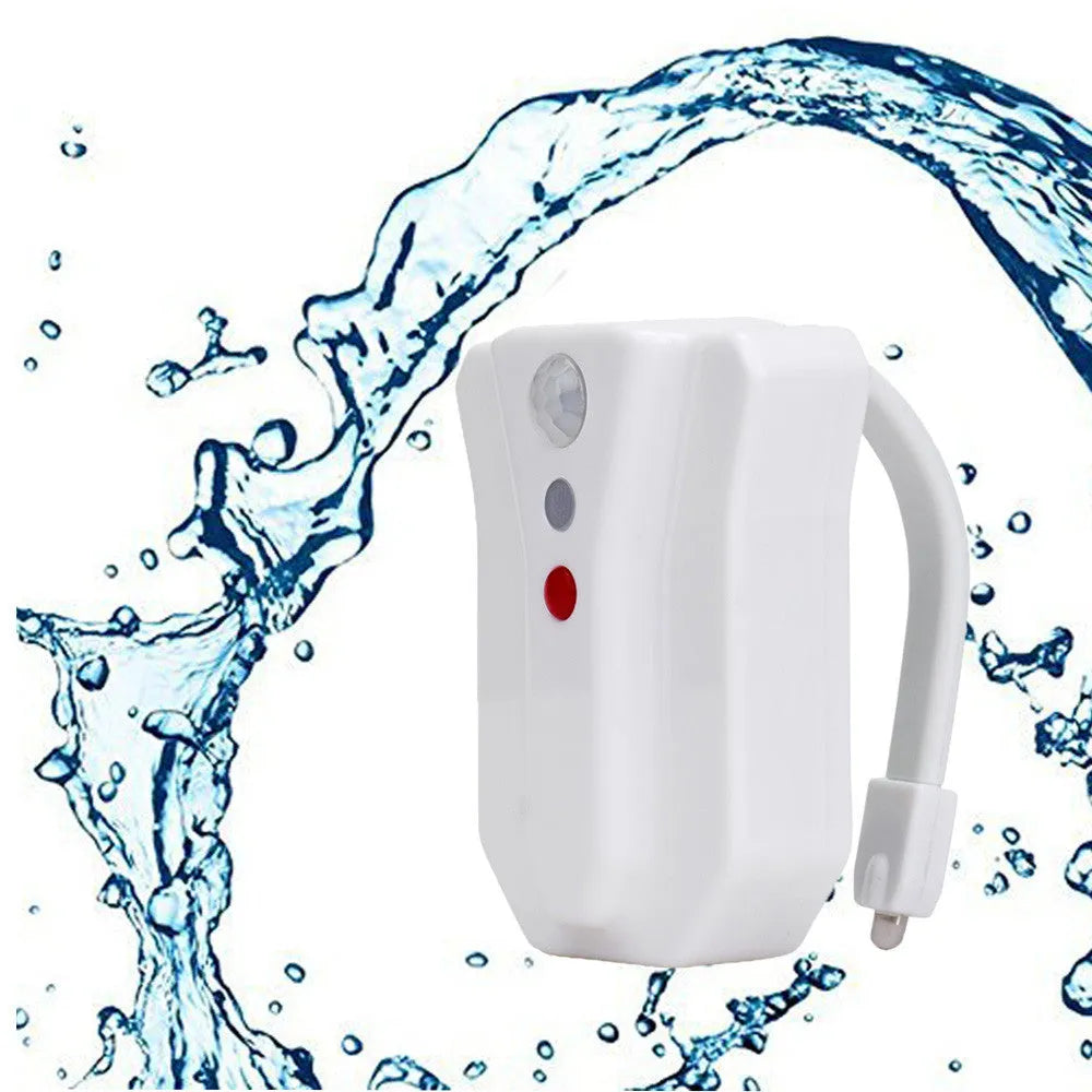 8-colour LED toilet light with motion sensor and foldable stick, 7 x 5.5 x 10.5 cm, IP65, ABS body