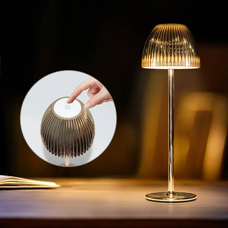 Ins pattern dimming small night lamp in thin round bottom black or white with 1800mAh battery and USB cable
