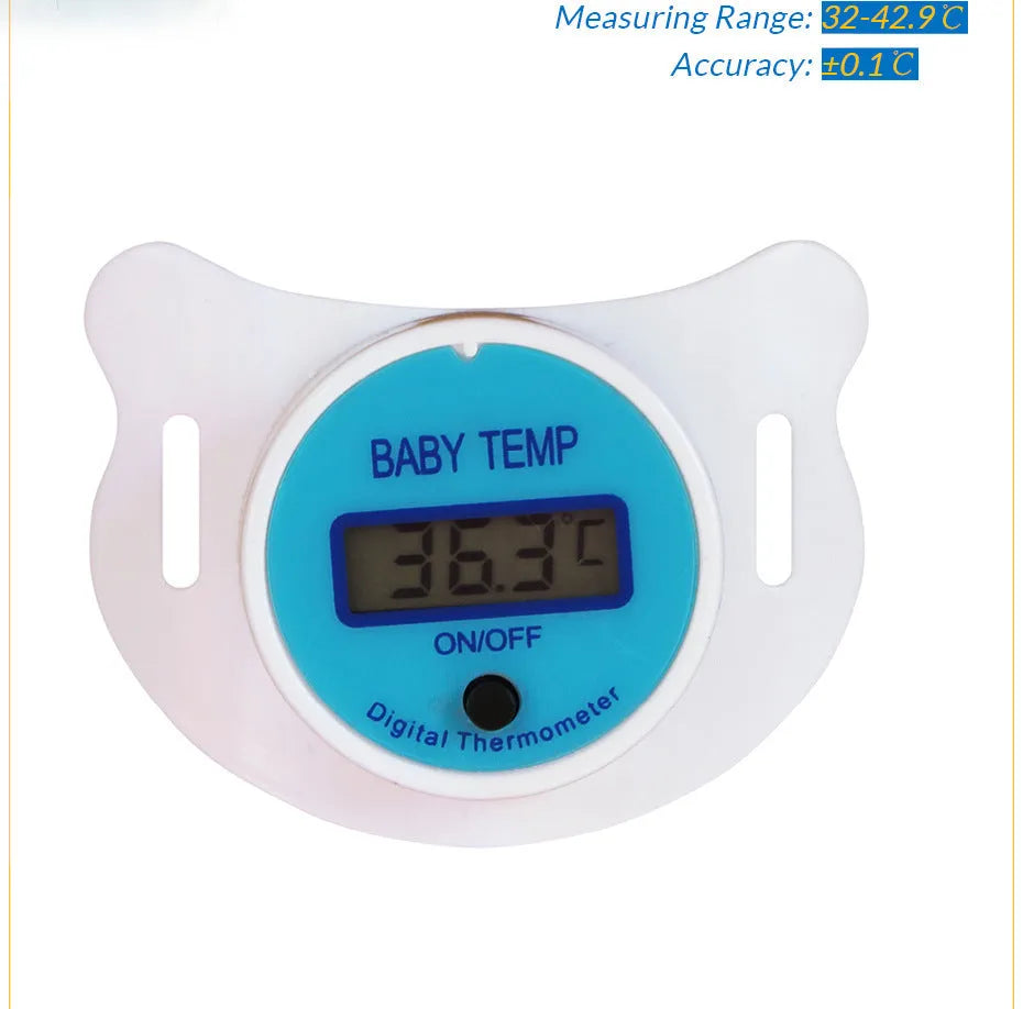 Pacifier digital thermometer for infant oral temperature measurement with LCD display