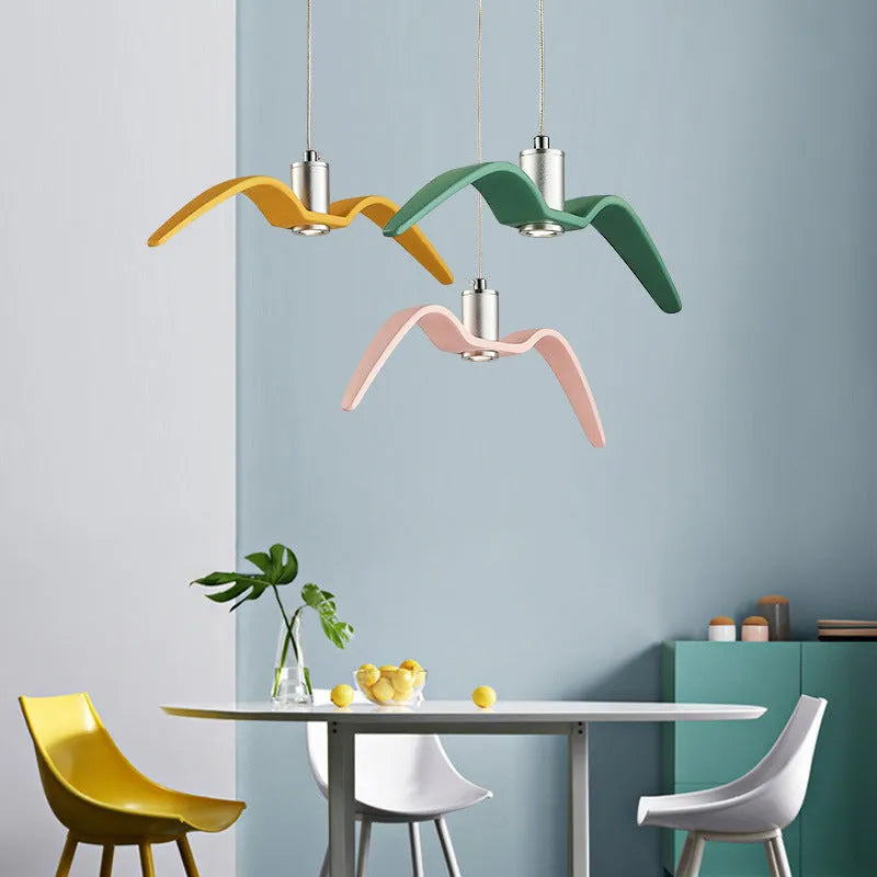 Nordic style macaron LED chandelier ceiling light in a selection of colours