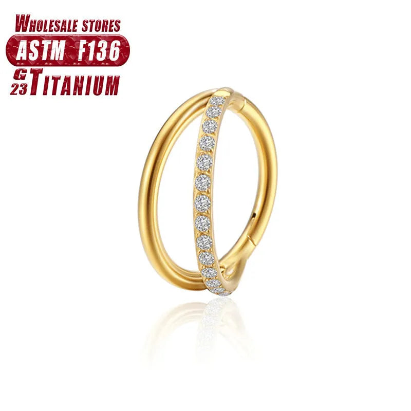 Titanium alloy fork nose ring body jewellery in silver finish showing 1.2mm thickness and fork design