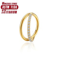 Titanium alloy fork nose ring body jewellery in silver finish showing 1.2mm thickness and fork design